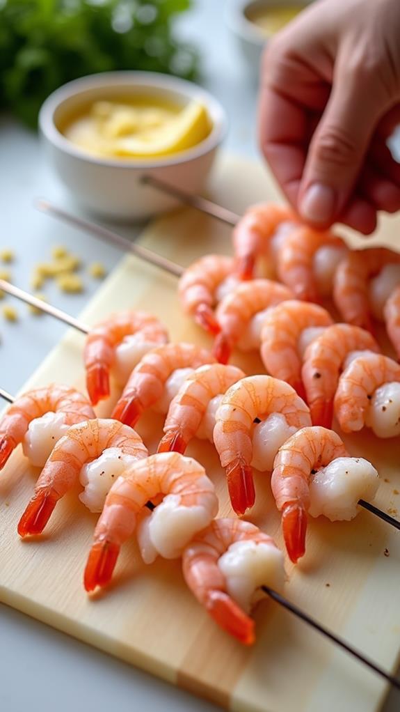 skewer shrimp for grilling