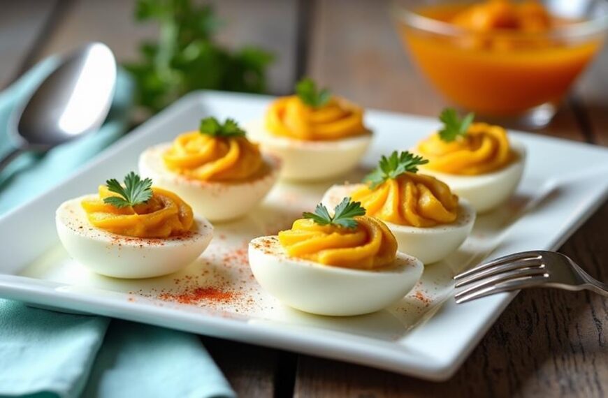 spicy stuffed egg appetizer