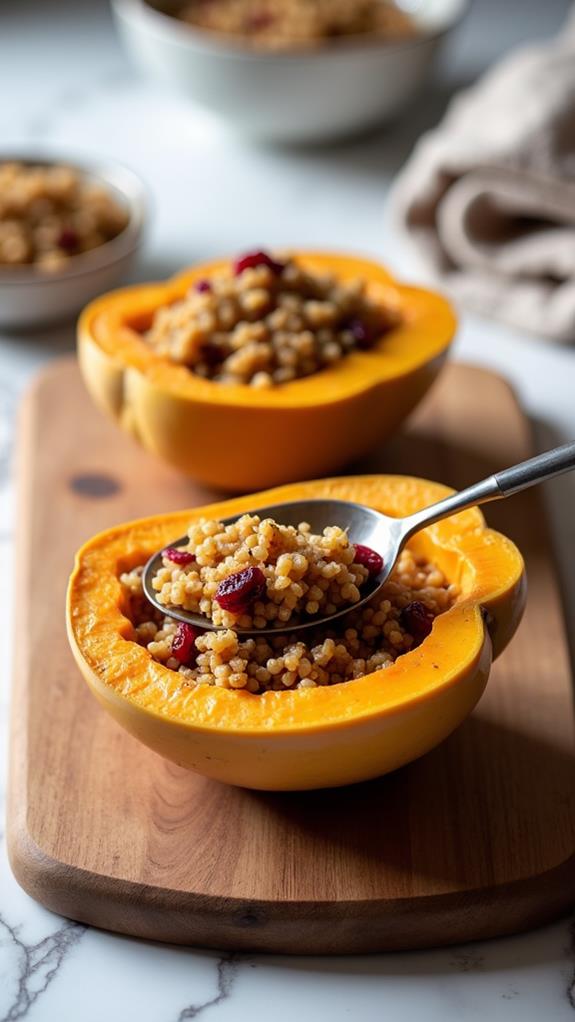 stuff squash with quinoa