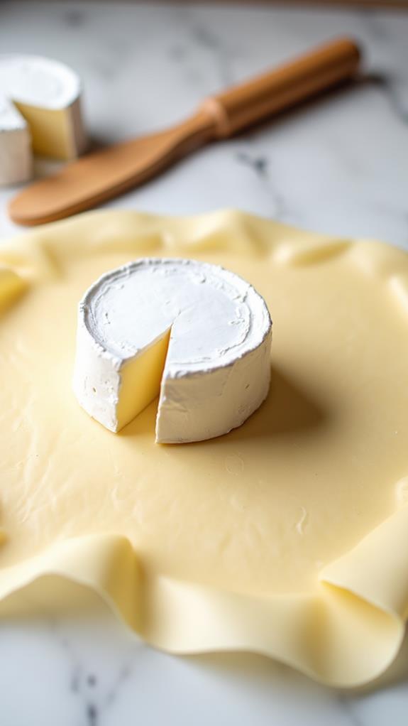 unwrap and position brie