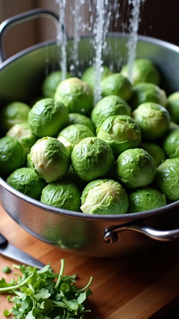 wash and trim sprouts