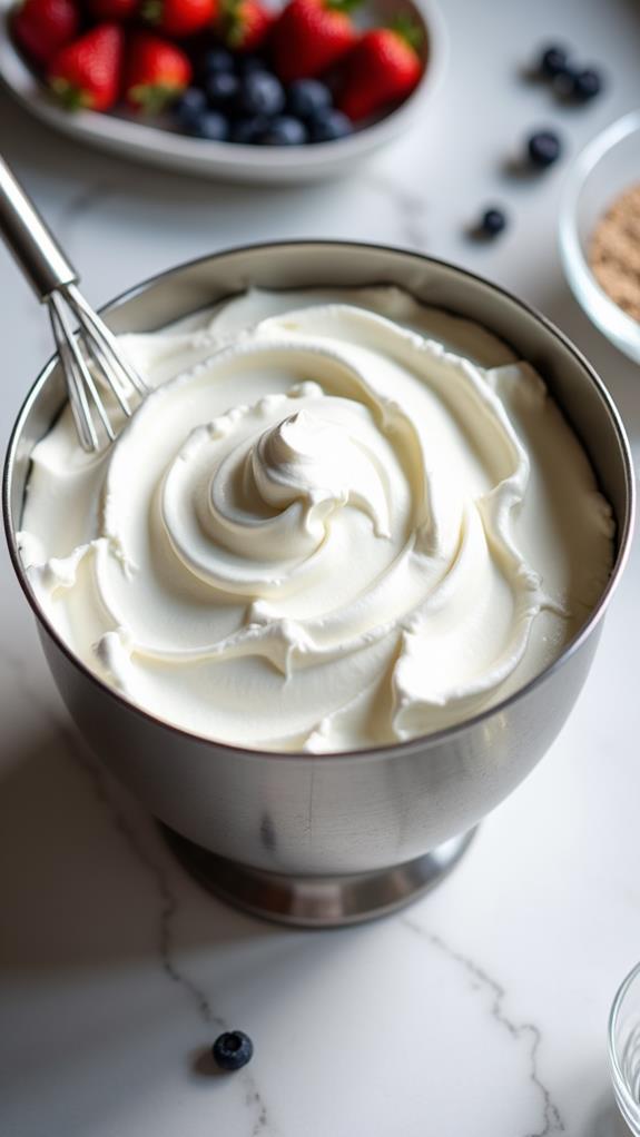whip cream and sugar