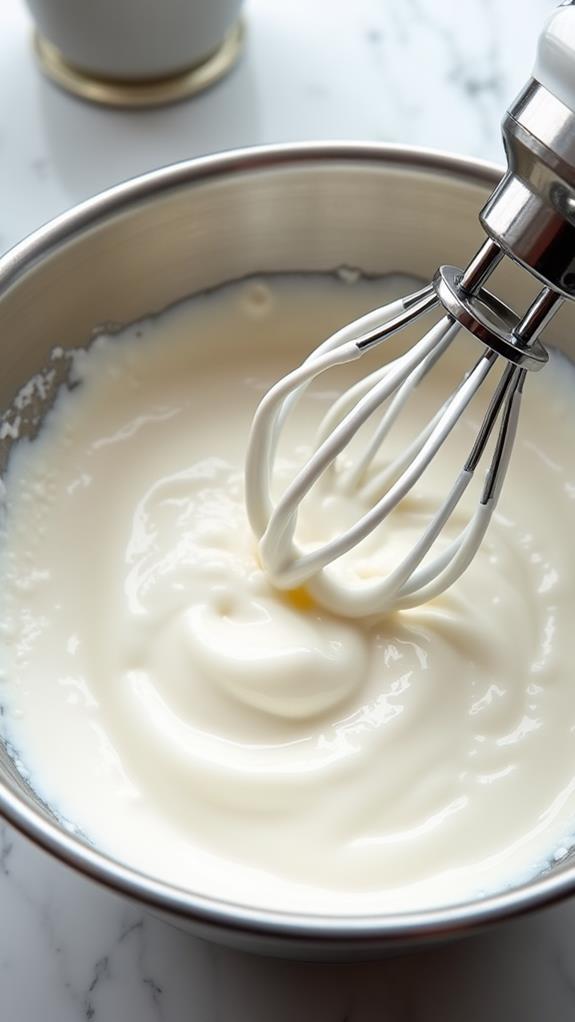 whip heavy cream thoroughly