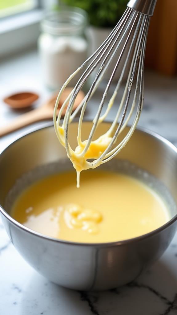 whisk eggs with sugar
