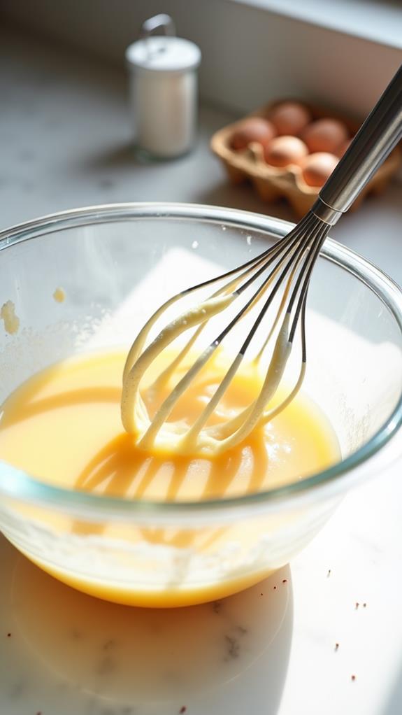 whisk sugar with eggs