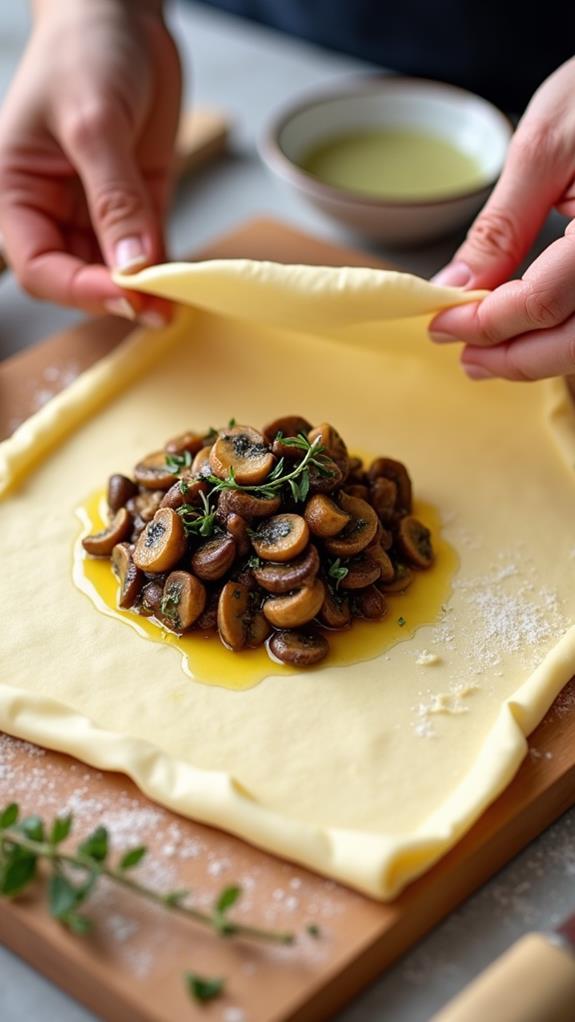wrap filling in pastry