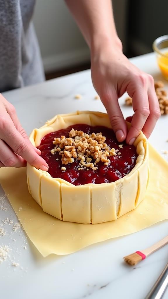 wrap pastry around brie