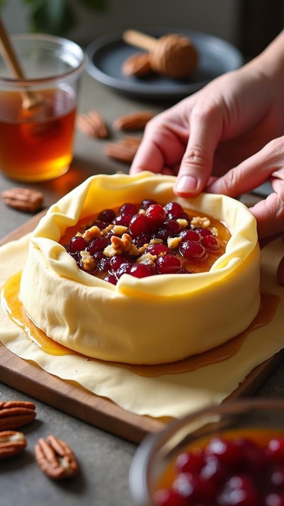 wrap pastry around brie