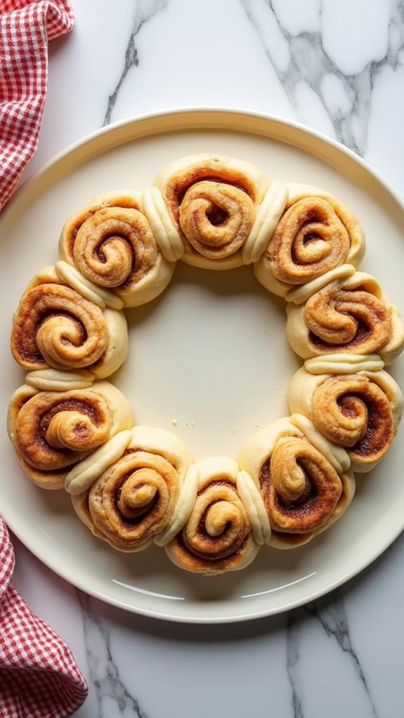 wreath shape roll arrangement