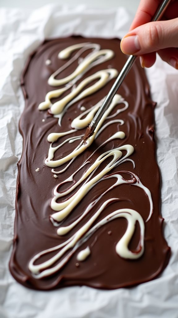 add white chocolate swirls