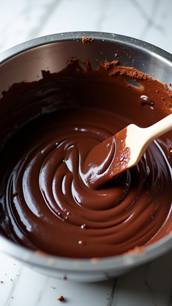 combine brownie batter ingredients