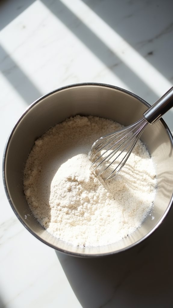 combine dry cake ingredients