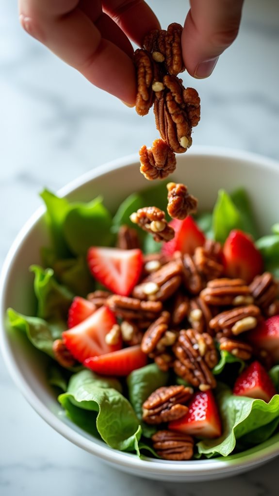 combine pecans and blueberries