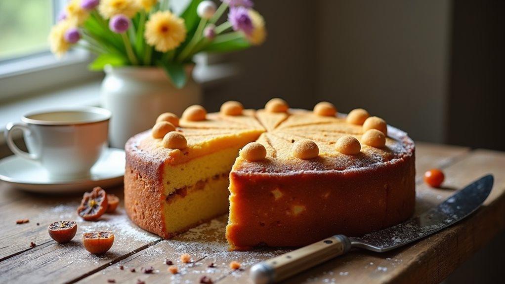 easter fruitcake with marzipan
