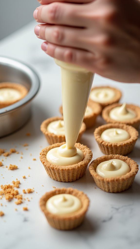 evenly fill tart shells