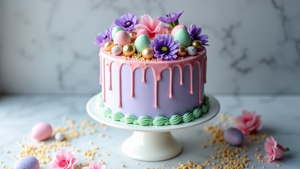 festive layered cake design