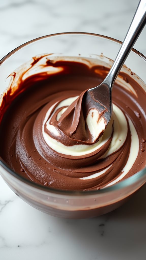 gently fold mixtures together