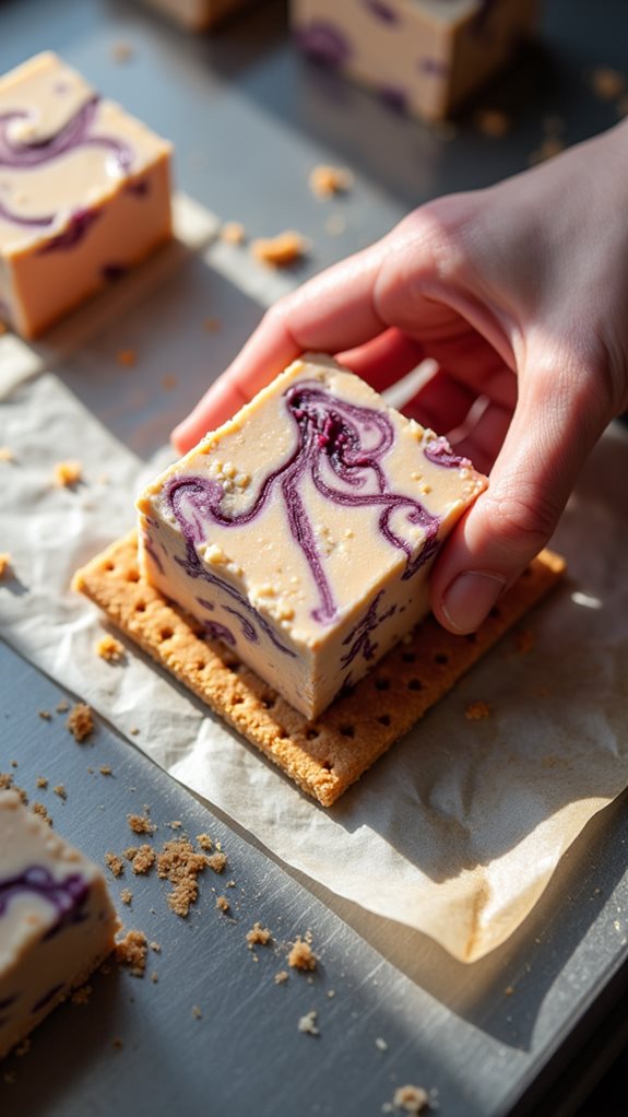 layer crackers on ice cream