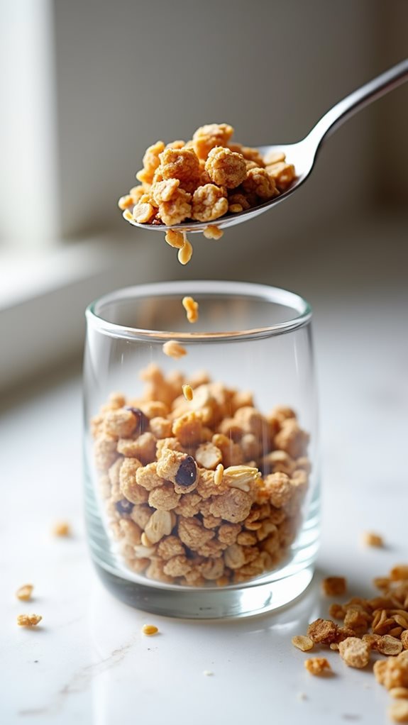 layer granola in glasses