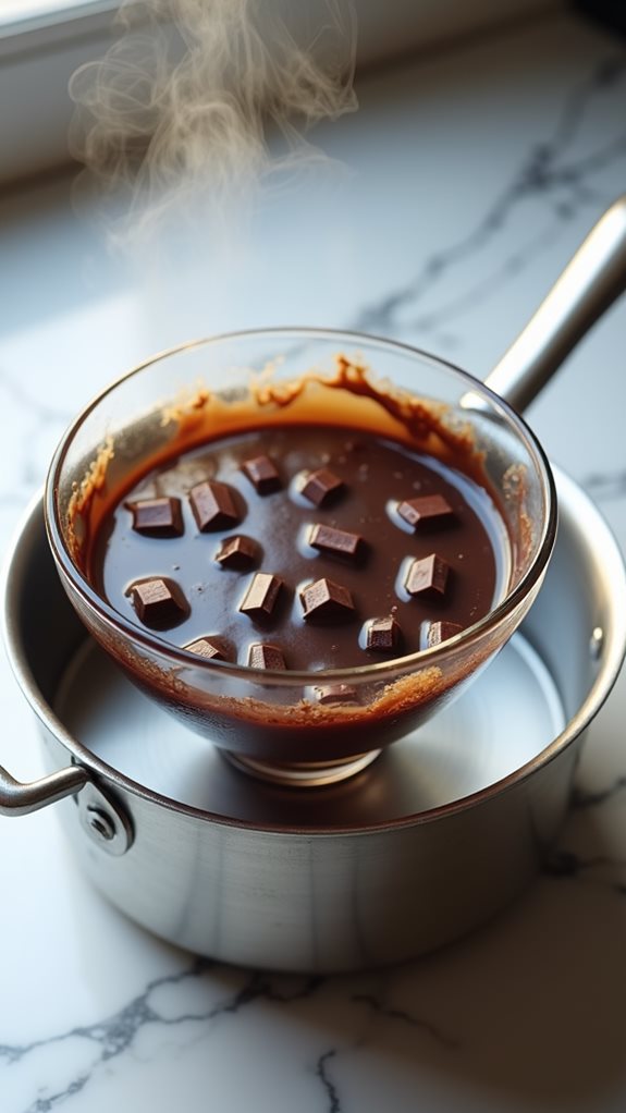 melt chocolate using steam