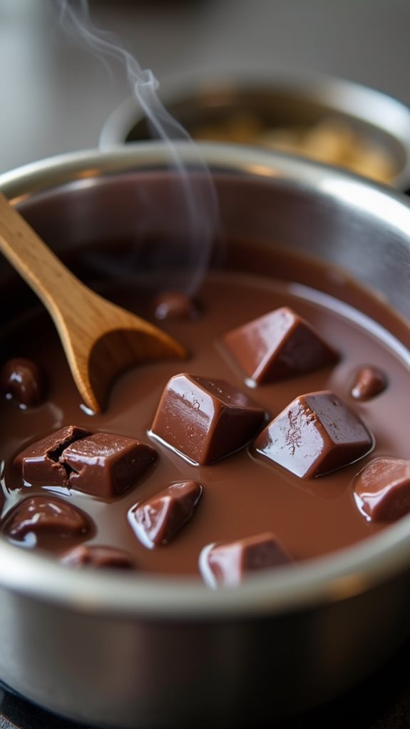 melt chocolate using steam