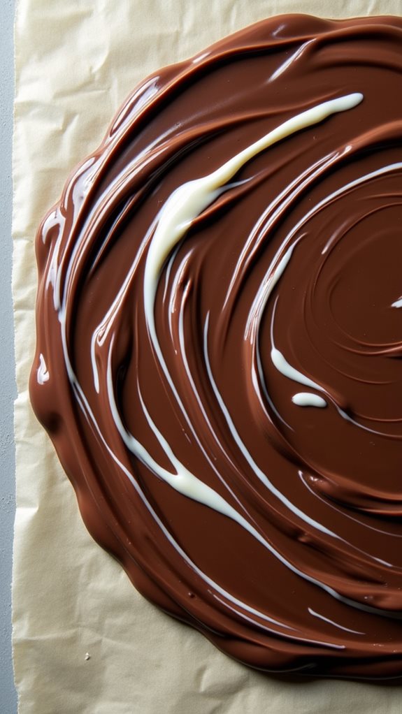 melted white chocolate layer