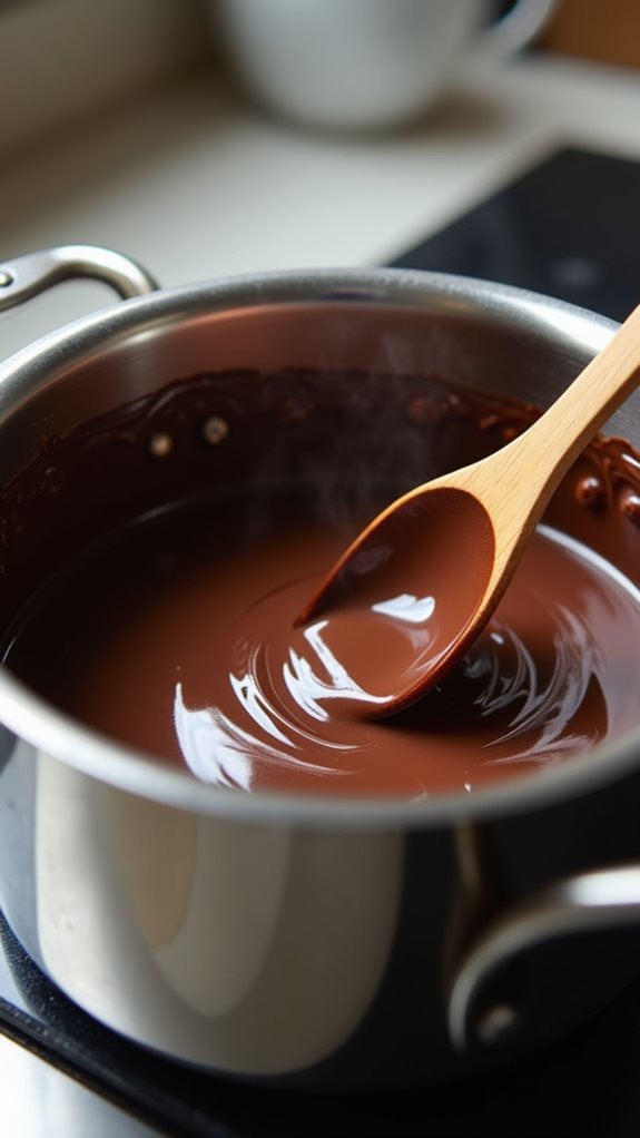melting dark chocolate coating