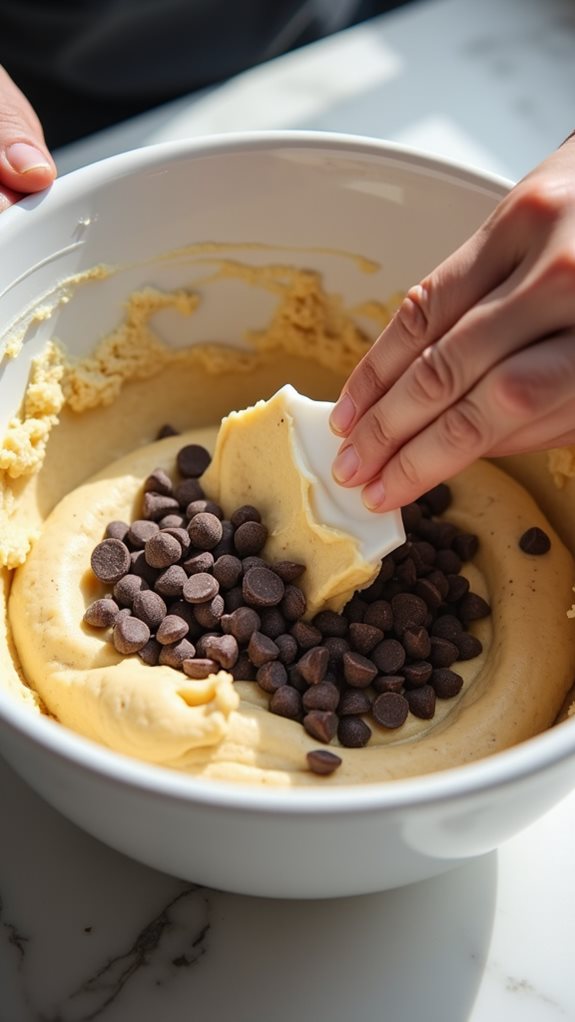 mix in chocolate chips