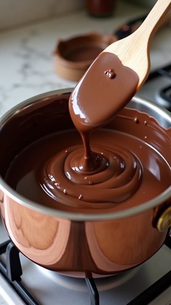 mixing caramel filling mixture
