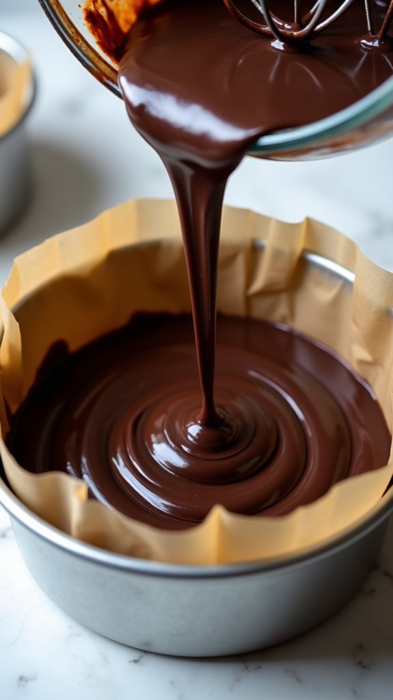 pour batter into pan