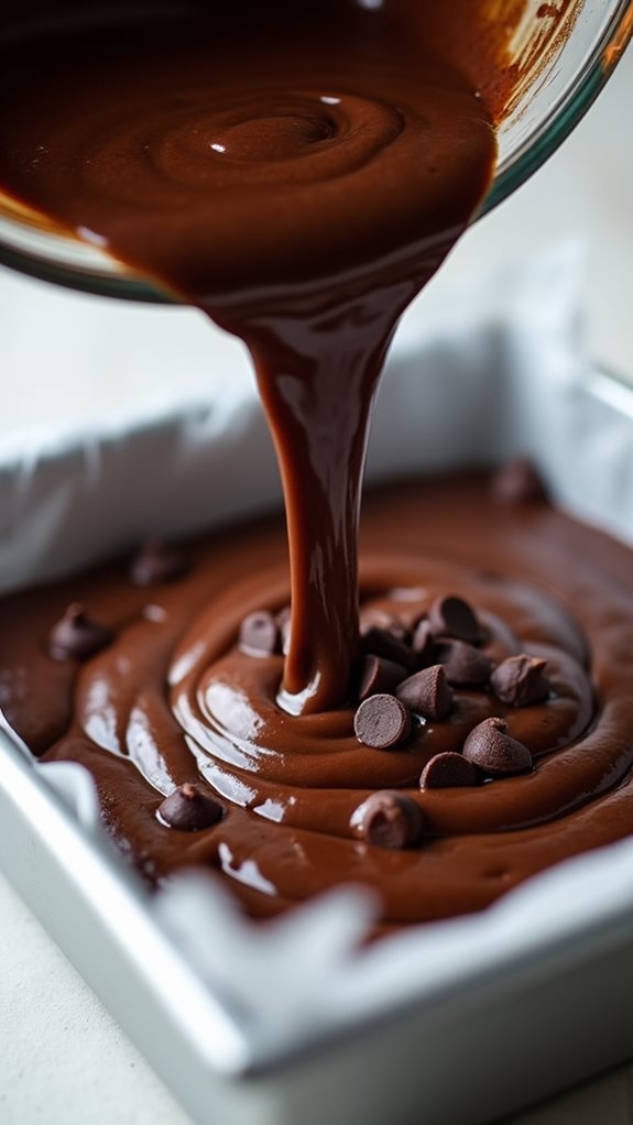 pour batter into pan