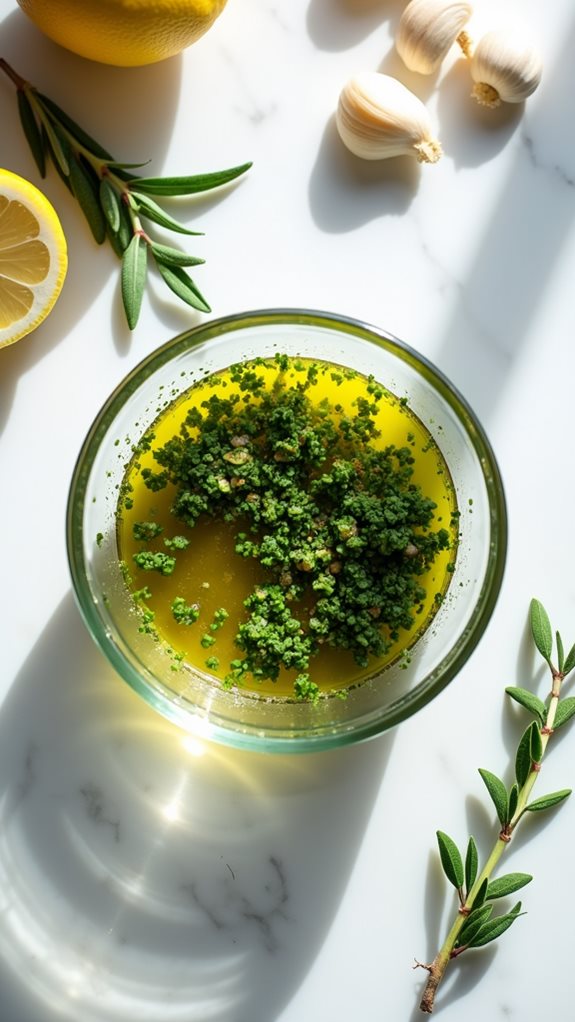 prepare herb garlic marinade mixture