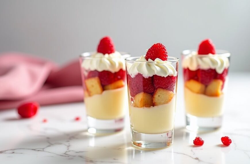 raspberry dessert in shooters