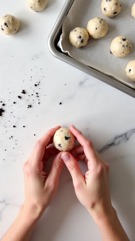 rolling dough into balls