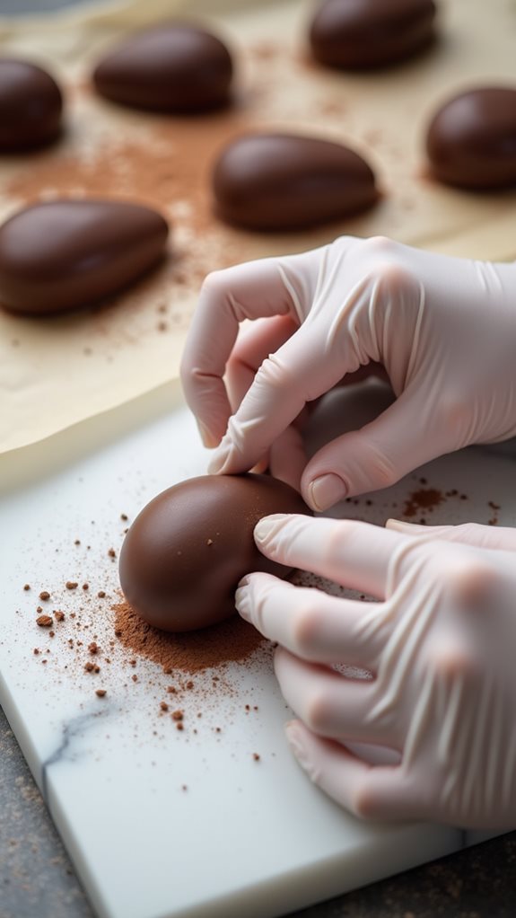 shaping chocolate egg shells