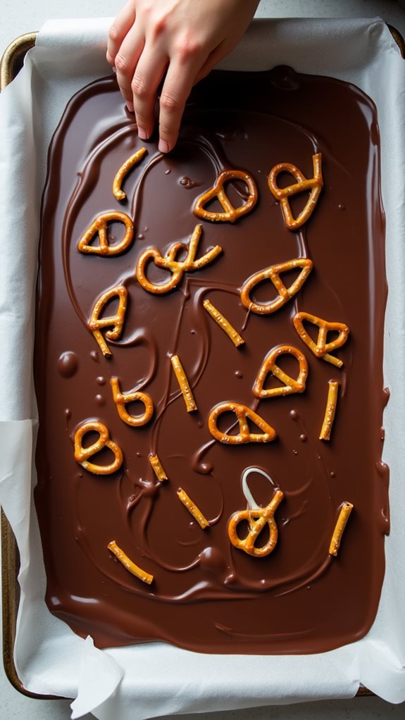 spread pretzel layer evenly