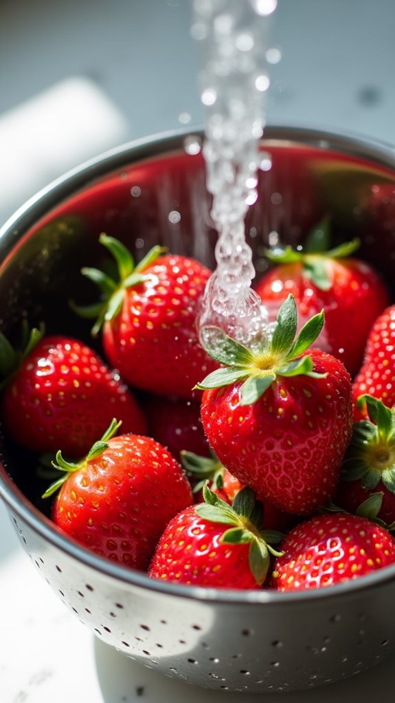 wash strawberries thoroughly first