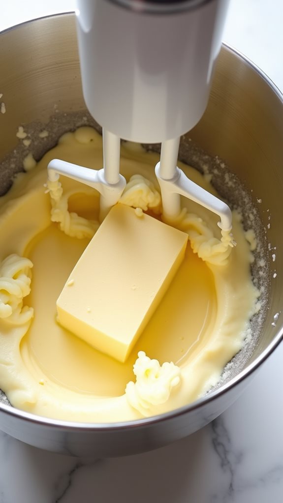 whip butter until fluffy
