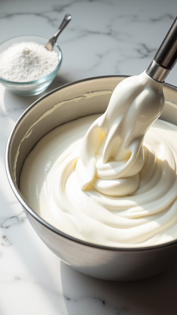 whip cream and sugar