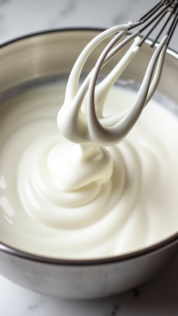 whip cream to peaks