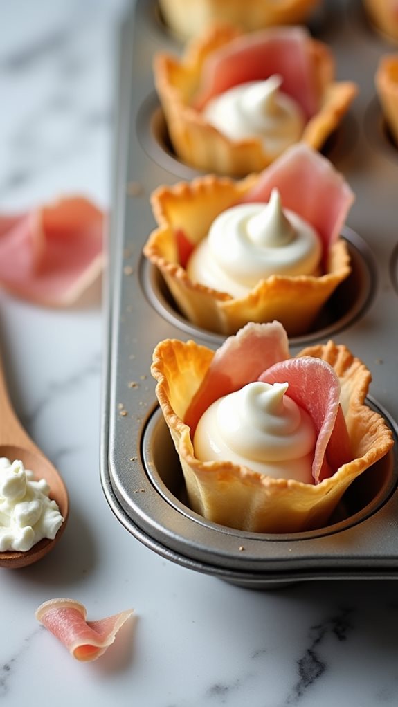 add cheese and prosciutto