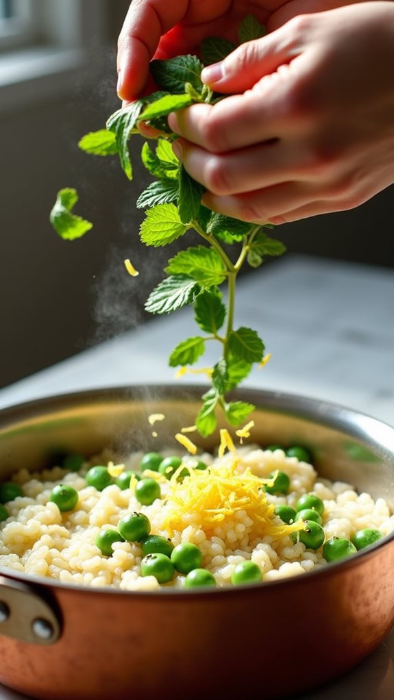 add lemon and mint