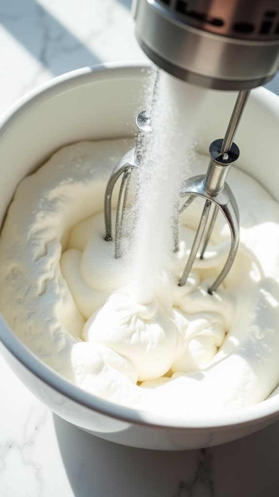 add sugar while beating