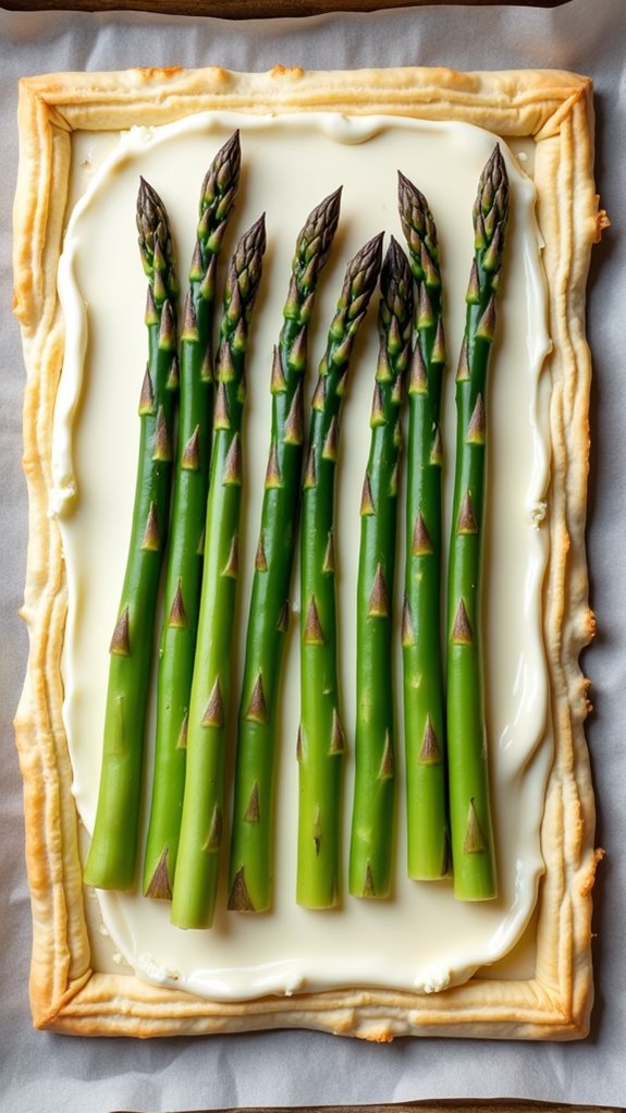 arrange asparagus diagonally