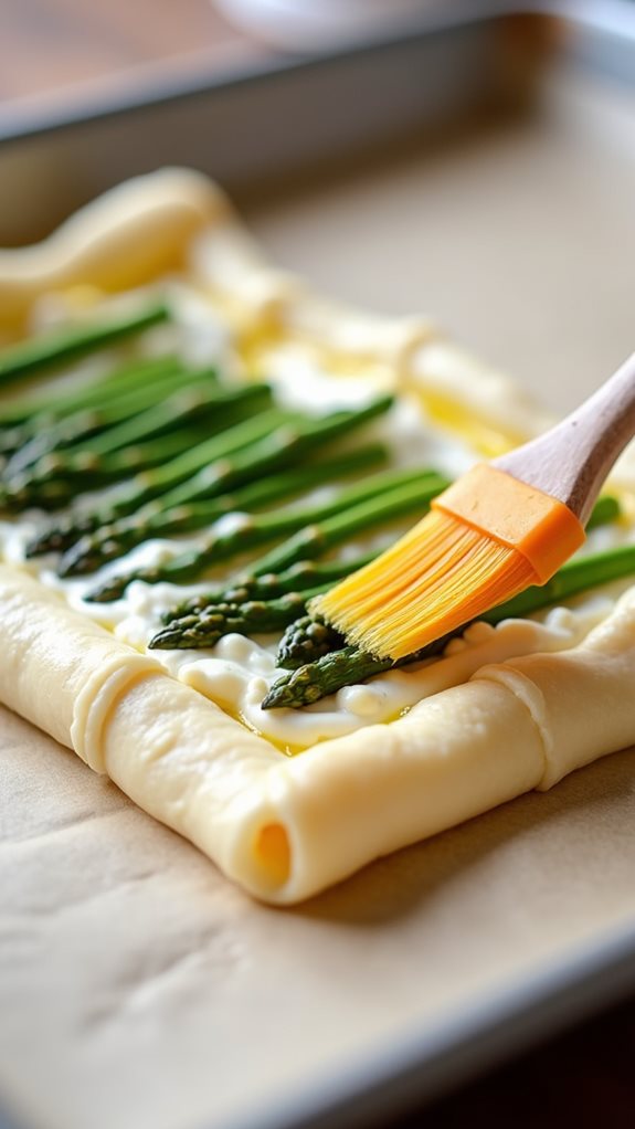 brush borders with egg