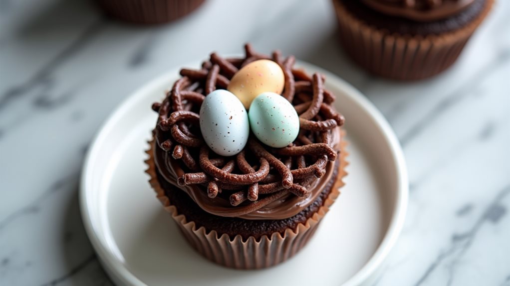 chocolate cupcakes with eggs