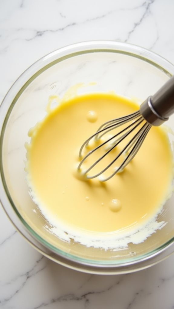 combine eggs with cream