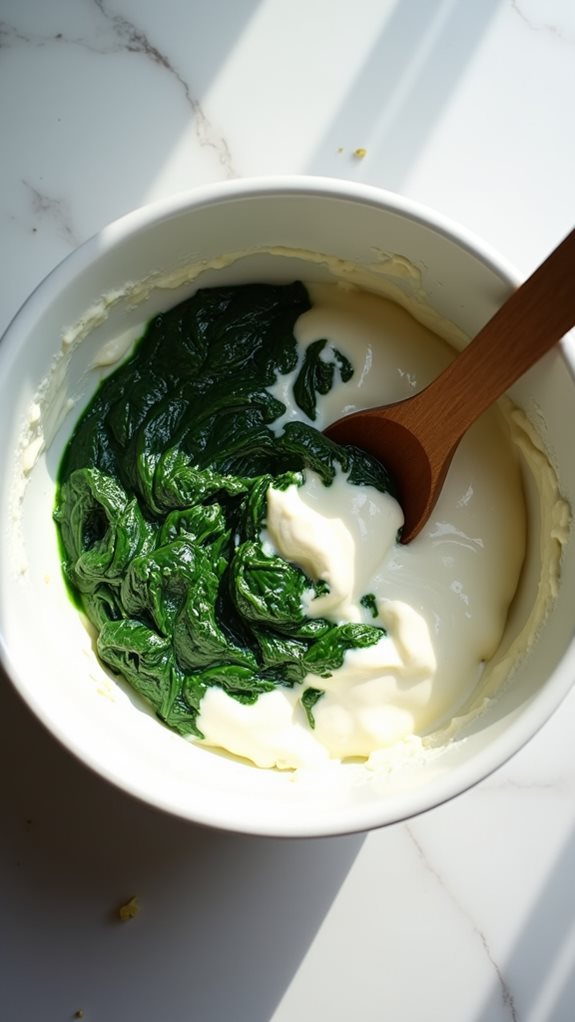 combine ingredients for filling