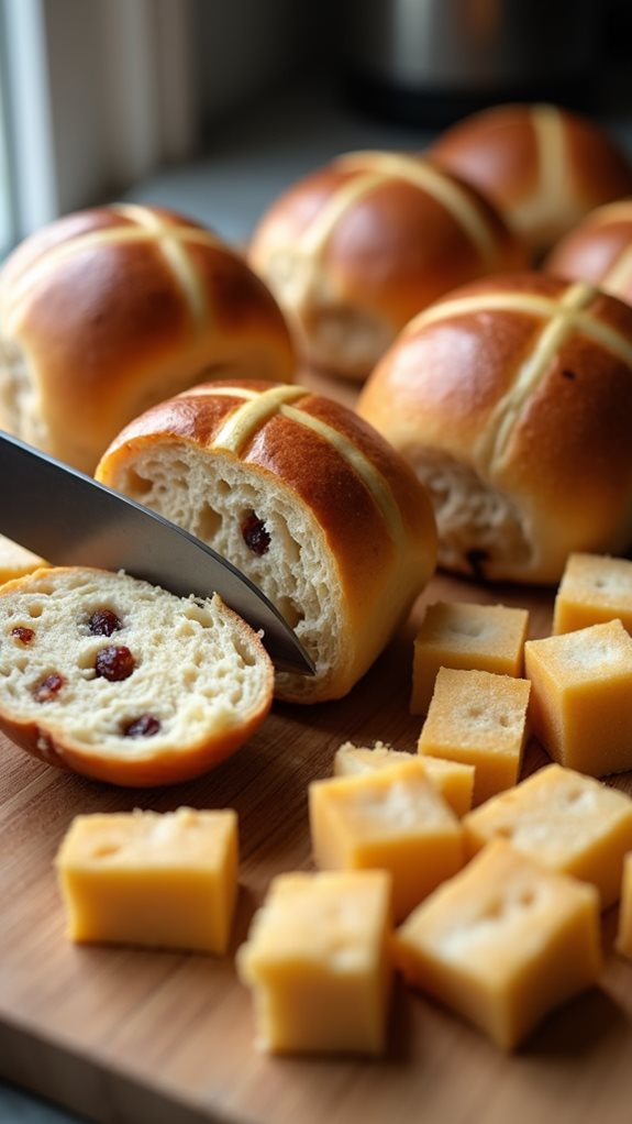 cube the buns uniformly