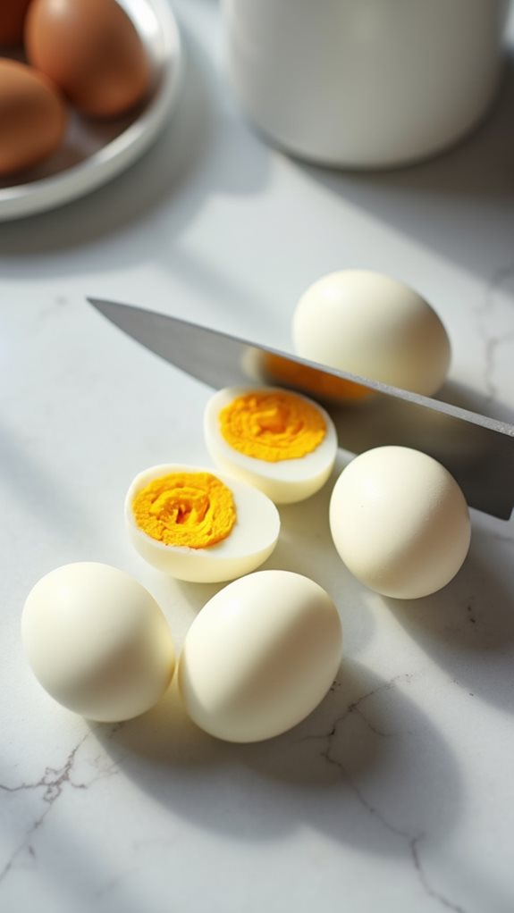 cut eggs into halves